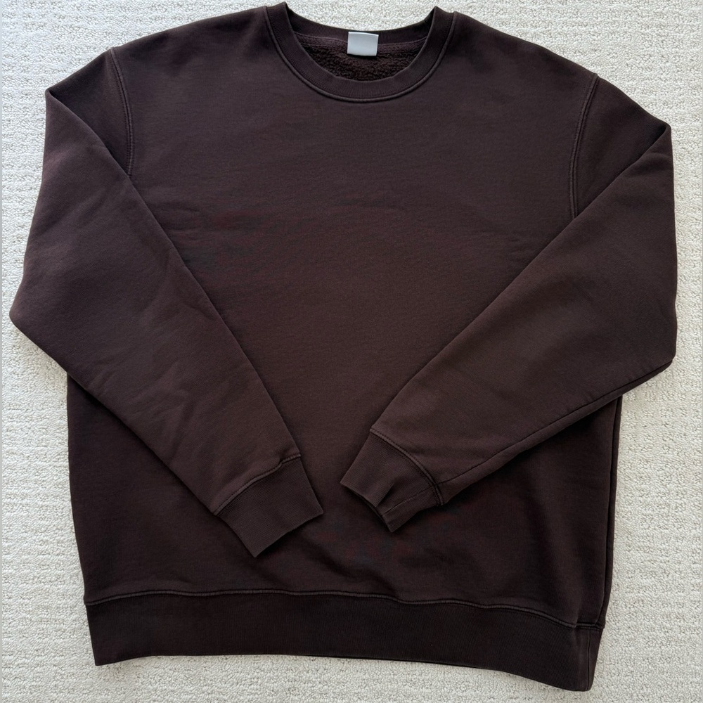 Zara Men's Dark Brown Crewneck Sweater